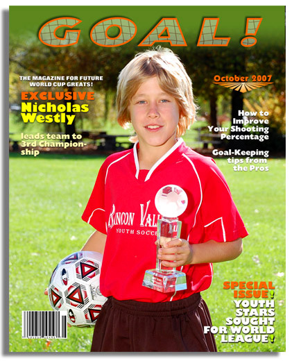 Deluxe Magazine Cover - 8x10 magazine cover with the Deluxe Background and personalized with player’s name. 