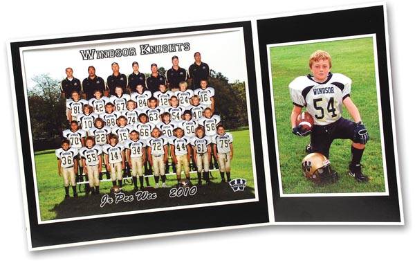 Memory Mate: Contains an 8x10 team photo and a 5x7 individual photo of your player.